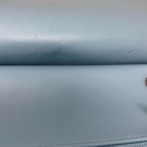 CHANEL19C Blue Braided Tweed Classic Medium Double Flap Bag Silver Hardware - Picture 12 of 14